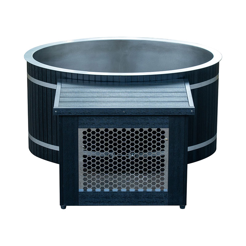 స్టెయిన్‌లెస్-స్టీల్ టబ్‌తో ఓవల్ కోల్డ్ ప్లంజ్